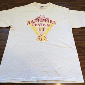 BALTIMORE OHIO FESTIVAL 5K White Graphic Tee MED.